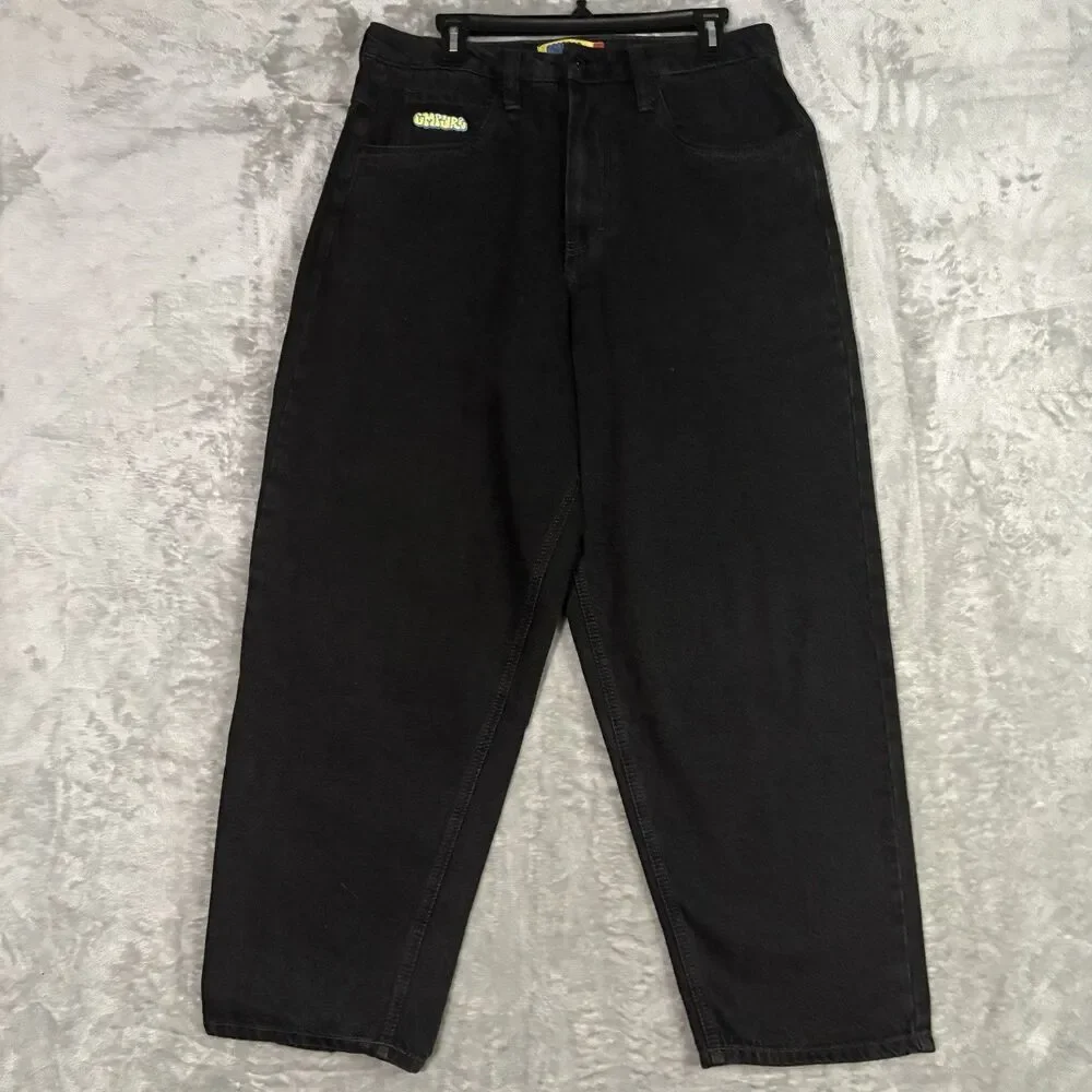 Empyre Loose Fit Baggy Denim Skate Jeans Black 32 Vintage Y2K Streetwear